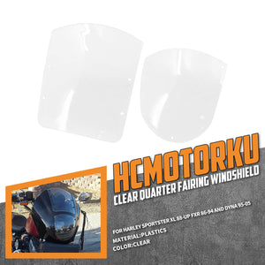 Clear Windshield Quarter Fairing ABS Kit For Harley Sportster 883 1200 Dyna | HCmotorku