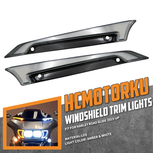 Windshield Trim Lights for 2015-Later Harley Road Glide| HCmotorku