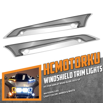 Windshield Trim Lights for 2015-Later Harley Road Glide| HCmotorku