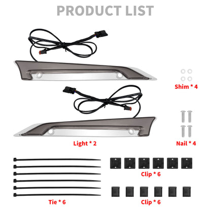 Fairing Windscreen Trim W/ Smoke LED Lights Chrome For Harley FLTRX FLTR 2015-2023 | HCmotorku