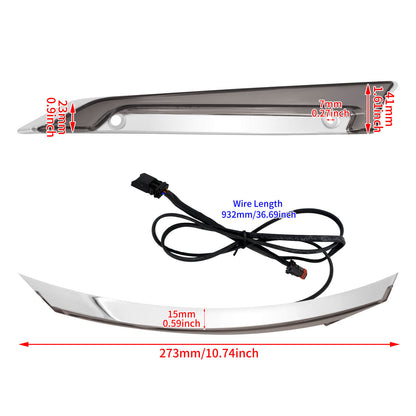 Fairing Windscreen Trim W/ Smoke LED Lights Chrome For Harley FLTRX FLTR 2015-2023 | HCmotorku