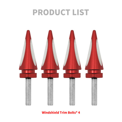 Windshield Screws Cutout Spike Bolt Red Fit For Harley Touring Road Glide 1998-2023 | HCmotorku