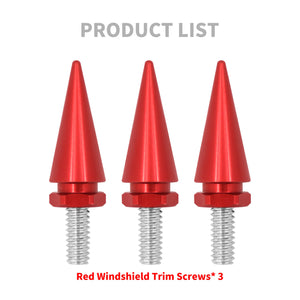 Motorcycle Windshield Spike Windscreen Screws Red For Harley Touring 1996-2013 | HCmotorku