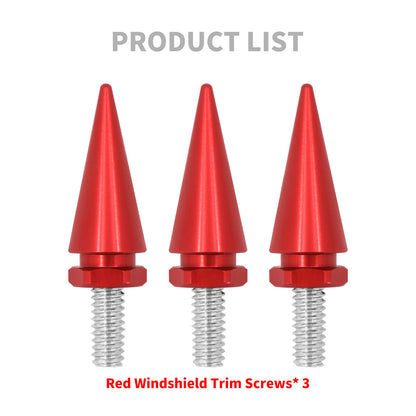 Motorcycle Windshield Spike Windscreen Screws Red For Harley Touring 1996-2013 | HCmotorku