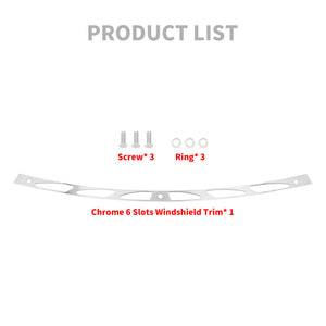 6 Slot Windshield Trim Batwing Fairing Chrome For Harley Touring Electra Glide | HCmotorku