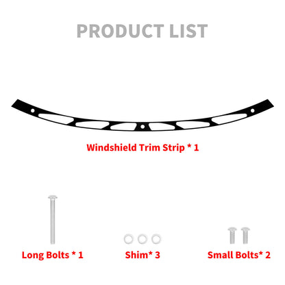 Motorcycle Sloted Windshield Trim Black Fit For Harley Touring Glide 2014-2022 | HCmotorku