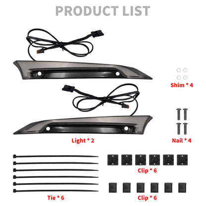 Windshield Fairing Trim W/ Smoke LED Lights Black Fit For Harley Road Glide 2015-UP | HCmotorku