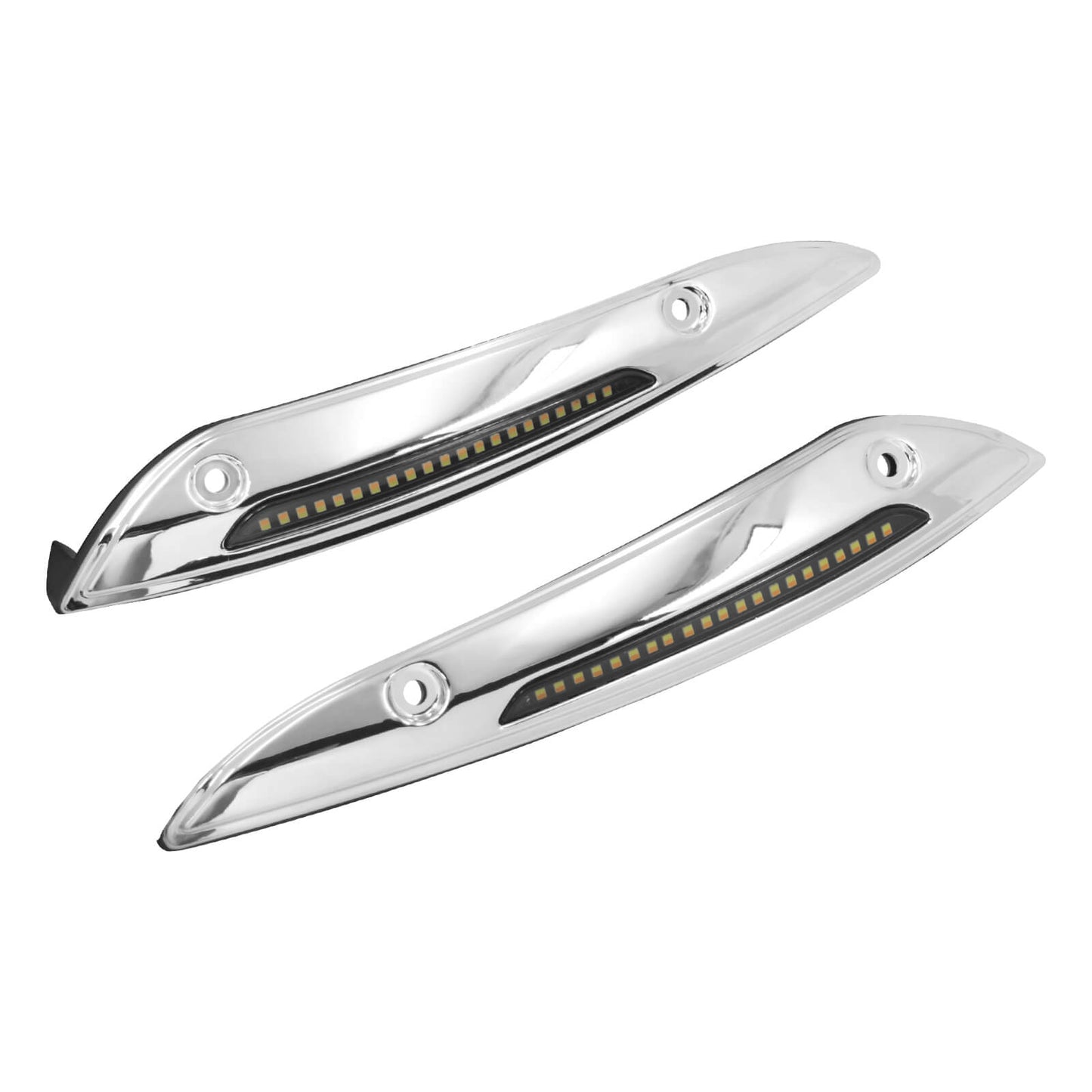 Windshield Trim Aluminum Turn Signals LED Light Chrome For Harley Road Glide 2015-UP | HCmotorku