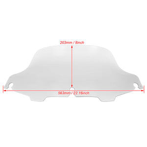 8" Clear Wave Windshield Windscreen Fit For Harley Touring Street Glide 1996-2013 | HCmotorku