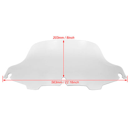 8" Clear Wave Windshield Windscreen Fit For Harley Touring Street Glide 1996-2013 | HCmotorku