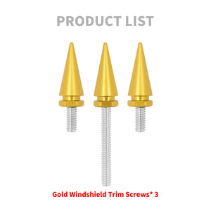 Gold Fairing Windshield Windscreen Trim Bolt Screws Fit For Touring Glide 2014-2023 | HCmotorku