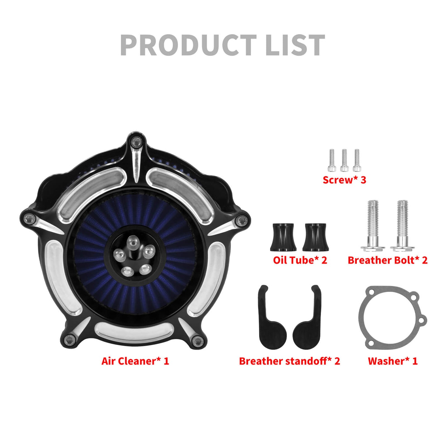 Air Filter Blue Intake Air Cleaner Chrome Fit For Sportster Iron 883 1200 2014-2022 | HCmotorku