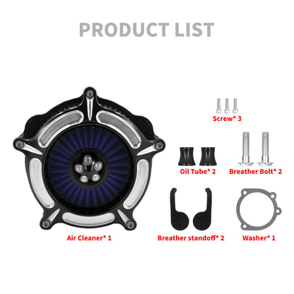 Air Filter Blue Intake Air Cleaner Chrome Fit For Sportster Iron 883 1200 2014-2022 | HCmotorku