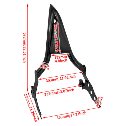 Detachable Rear Passenger Backrest Sissy Bar Black For Harley Fat Boy Breakout | HCmotorku