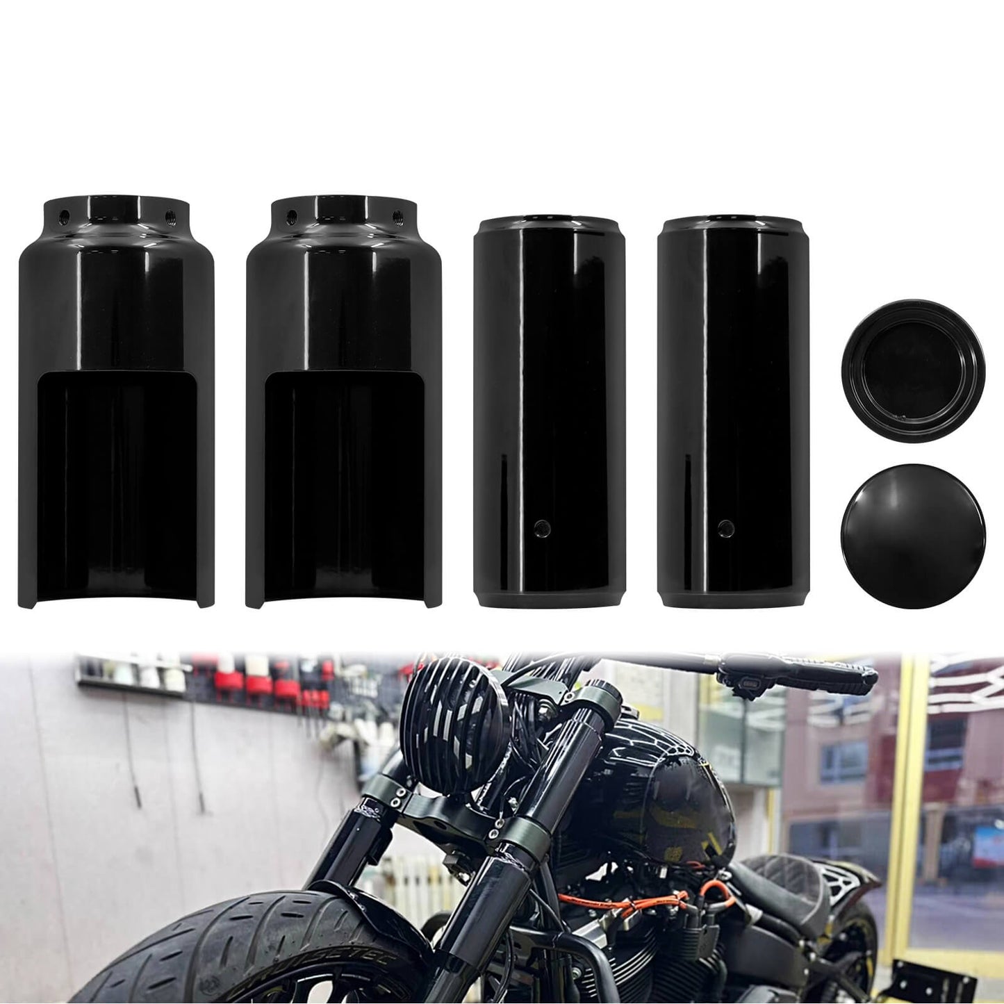 Front Fork Top Slid Cover Shock Absorber Covers Fit For Harley Softail FXBB 2018-UP | HCmotorku