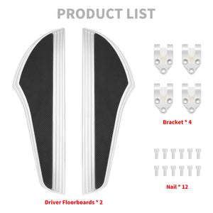 Rider Floorboards Chrome Foot Rest Footboards Fit Harley 2012-2025 FLD Touring | HCmotorku