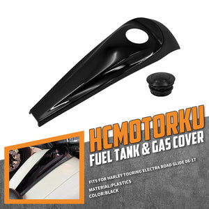 Dash Fuel Console Gas Tank Cap Cover Smooth Black Fit For Harley Touring 2008-2023 | HCmotorku