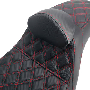 Two-Up Seat Rider Passenger Red Line Fit For Harley Dyna 2006-2017 | HCmotorku