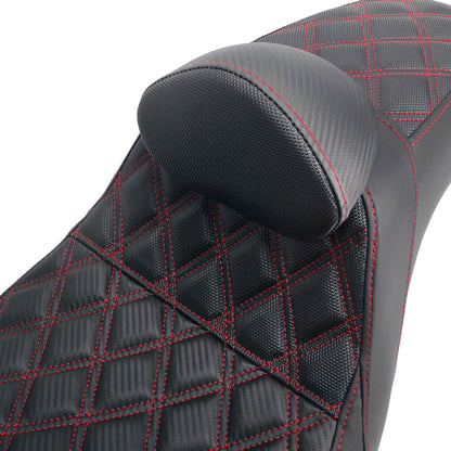 Two-Up Seat Rider Passenger Red Line Fit For Harley Dyna 2006-2017 | HCmotorku