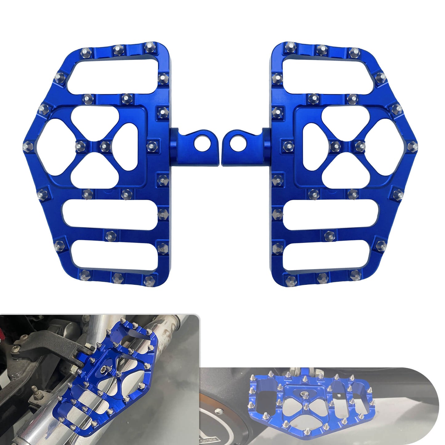 MX Style Foot Pegs Floorboard Blue For Harley Touring Dyna Softail Sportster | HCmotorku