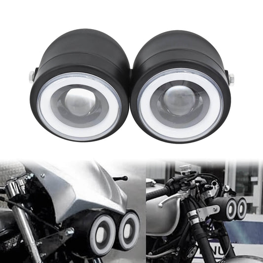 3.5" Dual LED Headlamps with Halo Angel Eye | HCmotorku