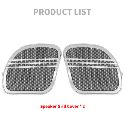 Tri-Line Speaker Grills Cover Trim Chrome Fit For Road Glide 2015-2019 | HCmotorku