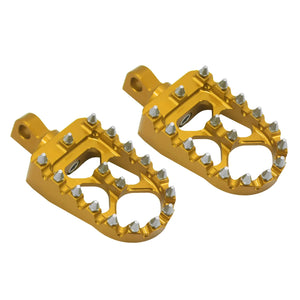 CNC Wide Foot Pegs Floorboards Set Offroad Chopper Bobber Style Gold For Harley | HCmotorku