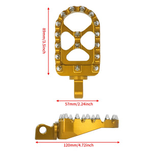 CNC Wide Foot Pegs Floorboards Set Offroad Chopper Bobber Style Gold For Harley | HCmotorku