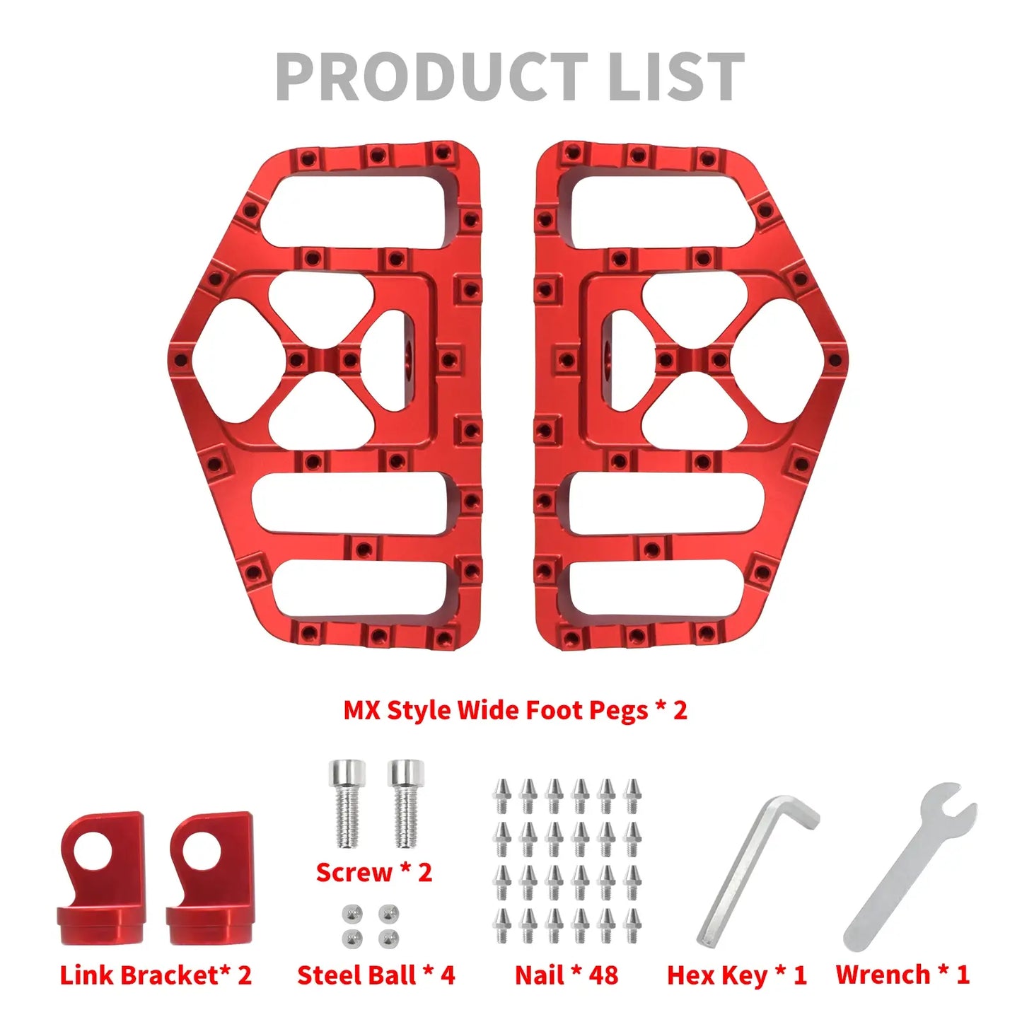 MX Style Foot Pegs Floorboard Red For Harley Touring Dyna Softail Sportster | HCmotorku