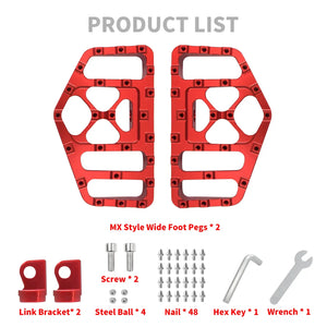 MX Style Foot Pegs Floorboard Red For Harley Touring Dyna Softail Sportster | HCmotorku