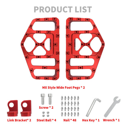 MX Style Foot Pegs Floorboard Red For Harley Touring Dyna Softail Sportster | HCmotorku