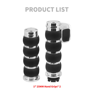 1" 25mm Motorcycle Handlebar CNC Aluminum Rubber Hand Grips Fit For Harley 883XL | HCmotorku