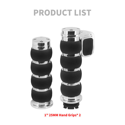 1" 25mm Motorcycle Handlebar CNC Aluminum Rubber Hand Grips Fit For Harley 883XL | HCmotorku