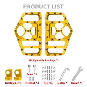MX Style Foot Pegs Floorboard Gold For Harley Touring Dyna Softail Sportster | HCmotorku