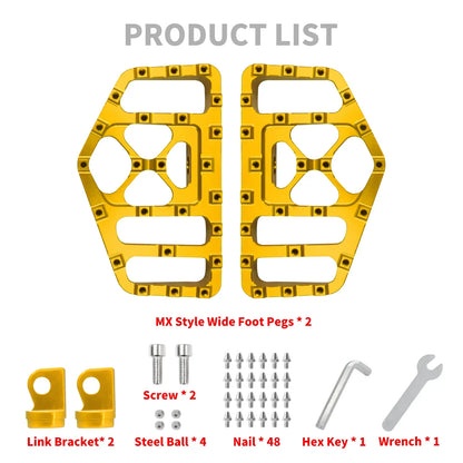 MX Style Foot Pegs Floorboard Gold For Harley Touring Dyna Softail Sportster | HCmotorku