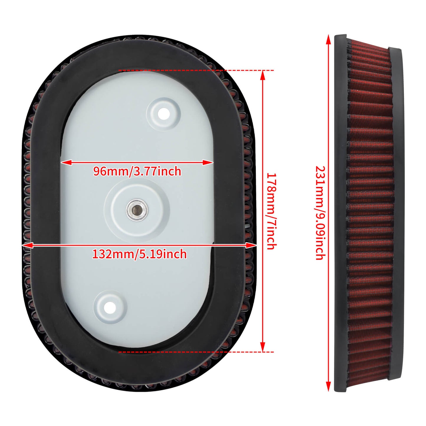 Air Filter Cleaner Red Intake Element Fit For Harley Softail 2018-UP Touring Trike | HCmotorku