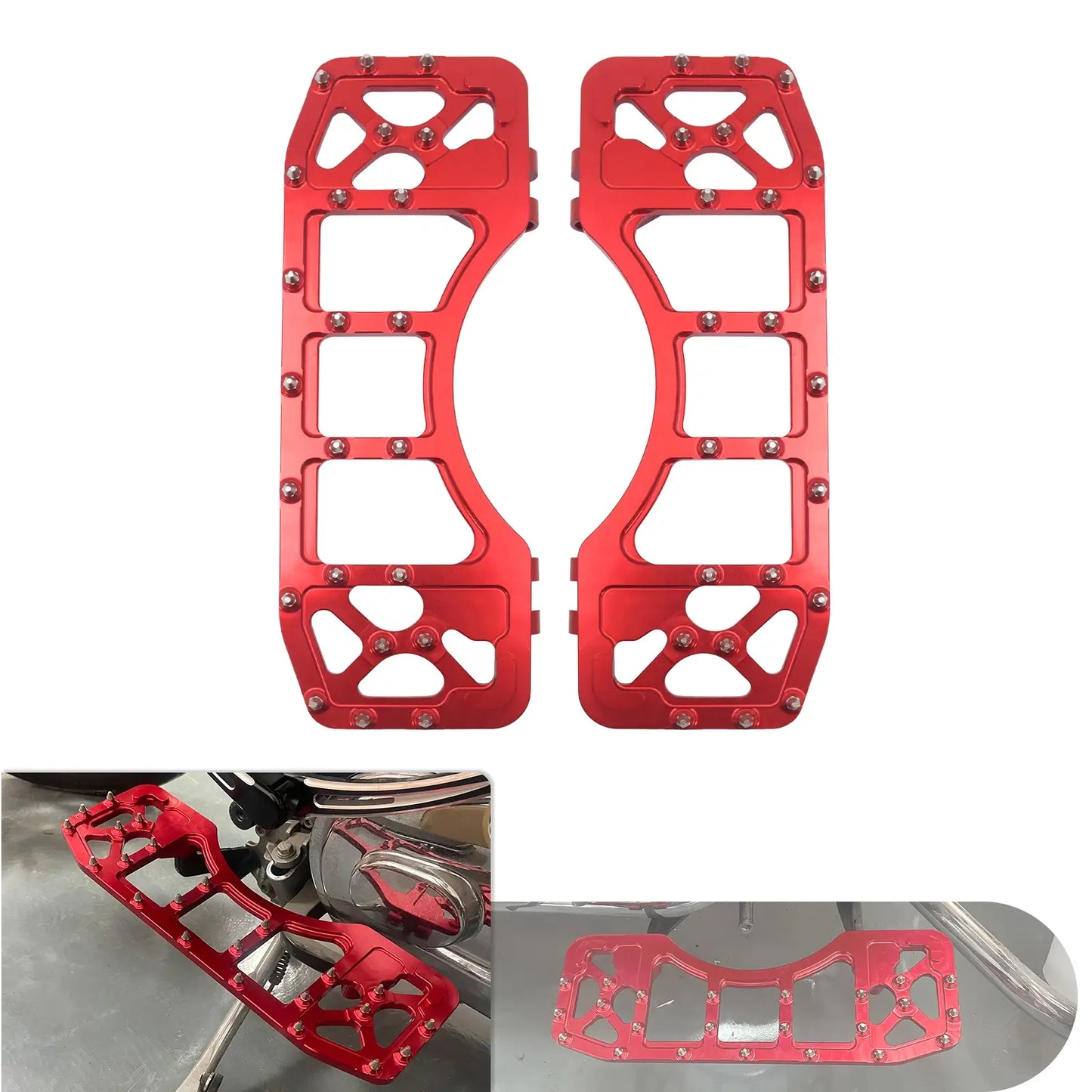 Mx Style Floorboards Brake Pedal Cover Kit Red Fit For Harley Touring Softail | HCmotorku