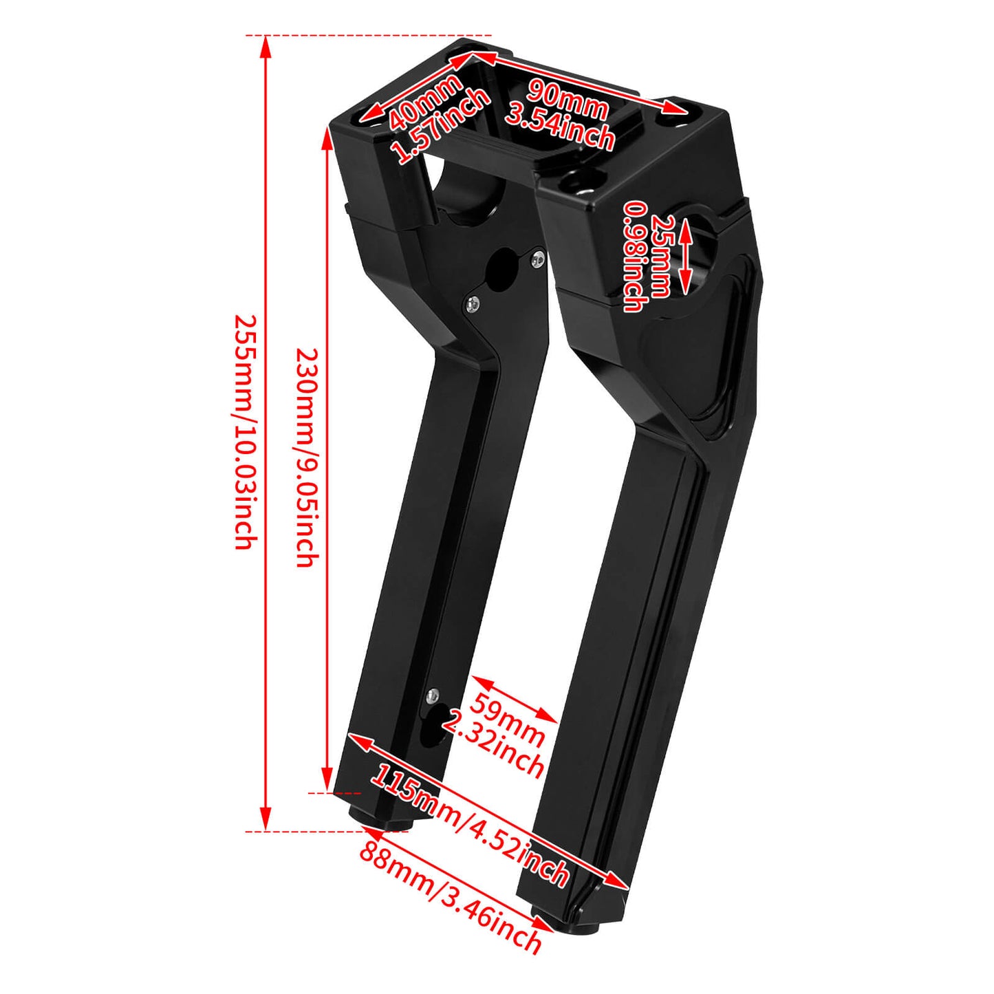 1" Handlebar 10" Riser Clamp Kit Black For Harley Softail Street Bob Low Rider ST | HCmotorku