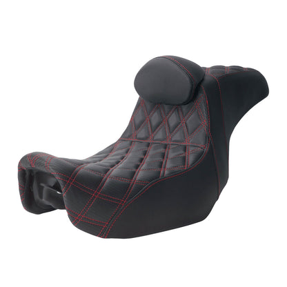 Two-Up Seat Rider Passenger Red Line Fit For Harley Dyna 2006-2017 | HCmotorku
