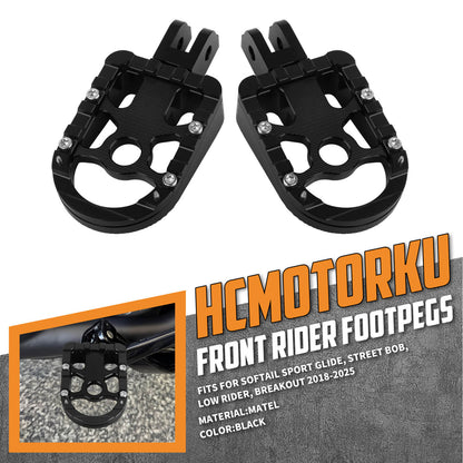 PE17901 HCmotorku Black Rider Footpegs Footboards for Harley Softail  low rider breakout’18-up 