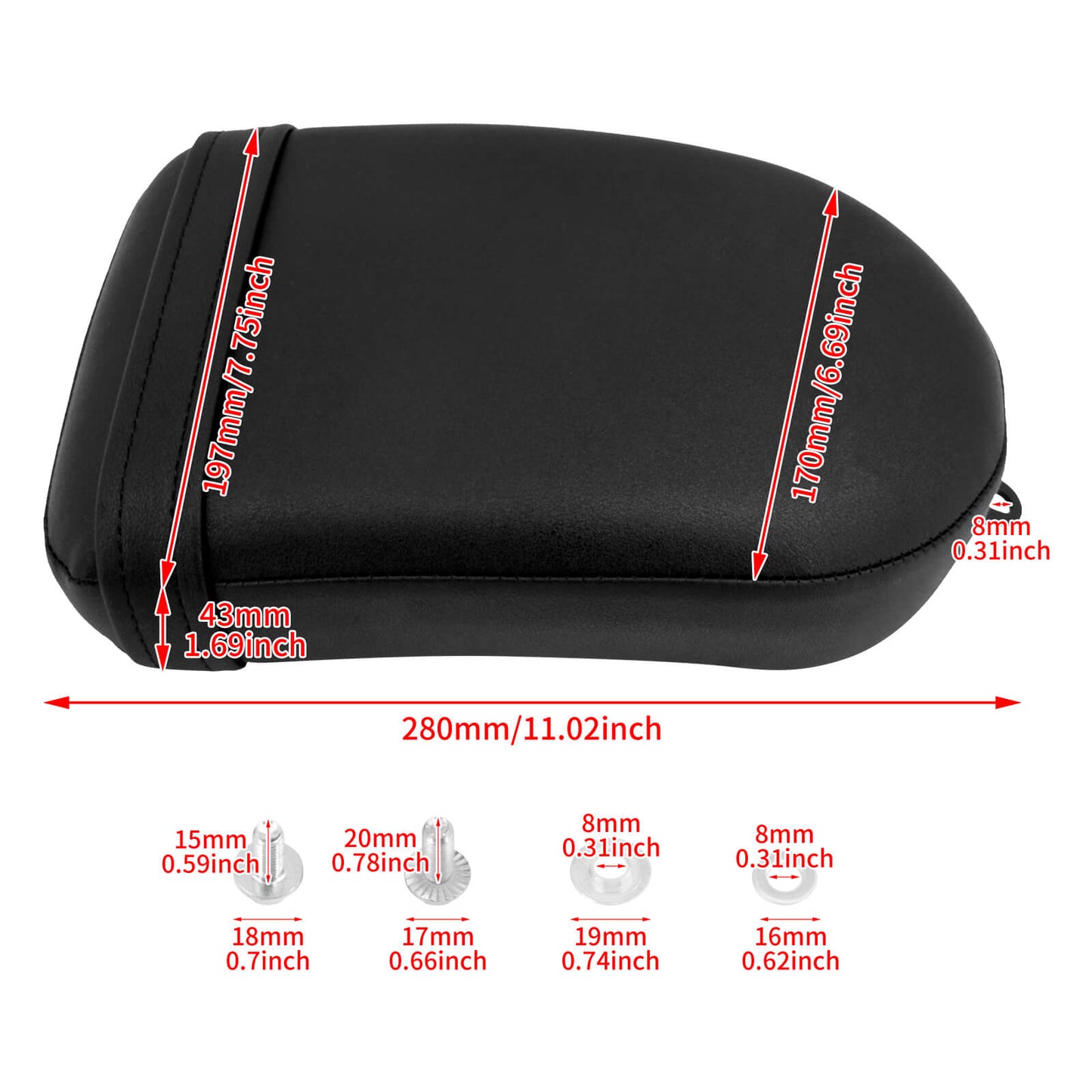 Motorcycle Rear Passenger Seat Pad Cushion Fit Honda | HCmotorku