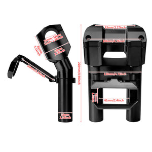 IN000101 HCmotorku Black 8” Handlebar Riser with Speedmeter Instrument Panel for Harley Softail ‘18-’24 Street Bob Low Rider Size