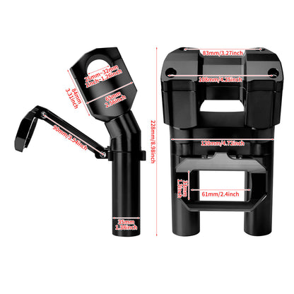 IN000101 HCmotorku Black 8” Handlebar Riser with Speedmeter Instrument Panel for Harley Softail ‘18-’24 Street Bob Low Rider Size