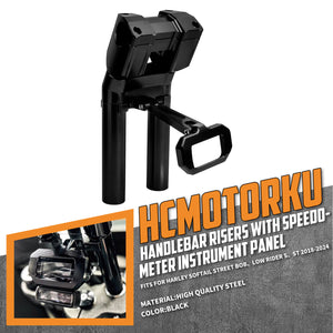 IN000104 HCmotorku Black 10” Handlebar Riser for Harley Softail ‘18-’24