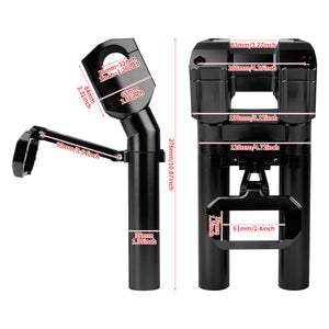 IN000104 HCmotorku Black 10” Handlebar Riser with Speedmeter Instrument Panel for Harley Softail ‘18-’24 Street Bob Low Rider Size