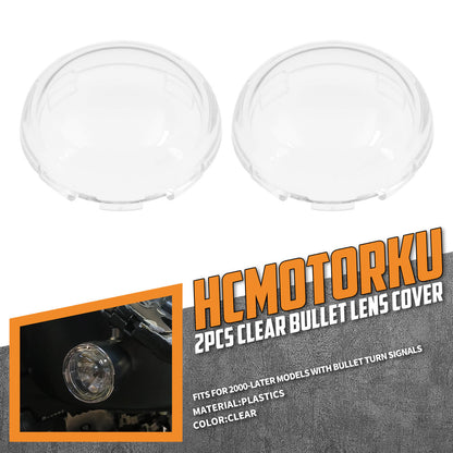 Bullet Turn Signal Light Lens Cover Fit for Harley Sportster Touring Softail Dyna 2 Pcs | HCmotorku