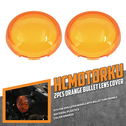 Bullet Turn Signal Light Lens Cover Fit for Harley Sportster Touring Softail Dyna 2 Pcs | HCmotorku