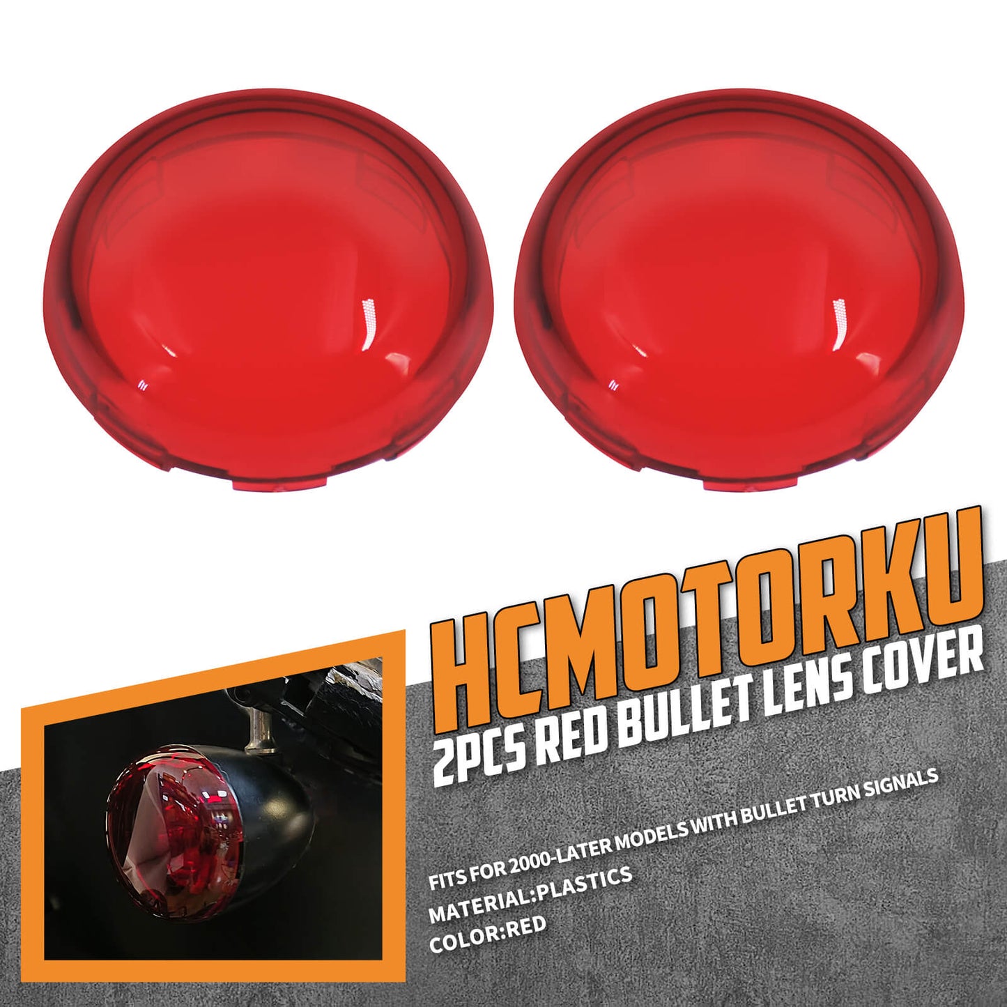 Bullet Turn Signal Light Lens Cover Fit for Harley Sportster Touring Softail Dyna 2 Pcs | HCmotorku