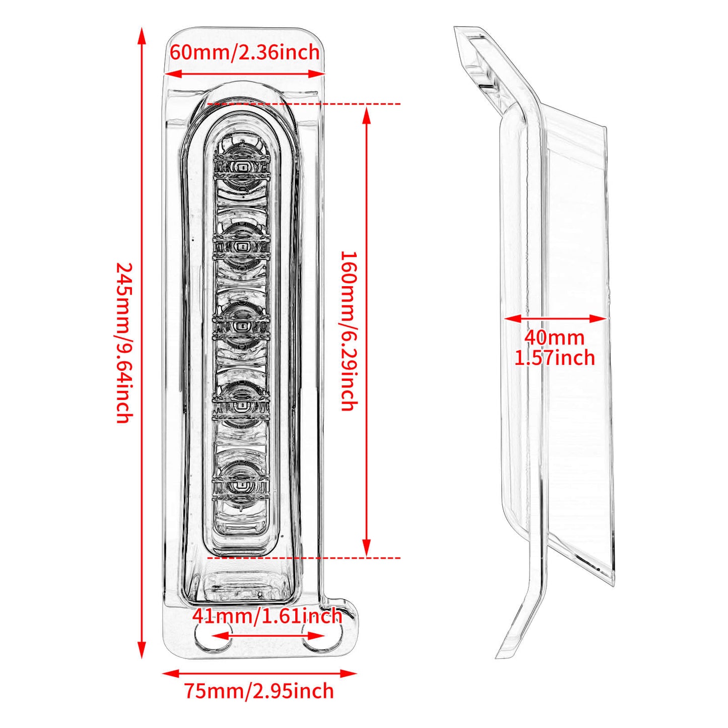 LED Filler Panel Tail Lights for Harley Touring Models 2014-2024 | HCmotorku