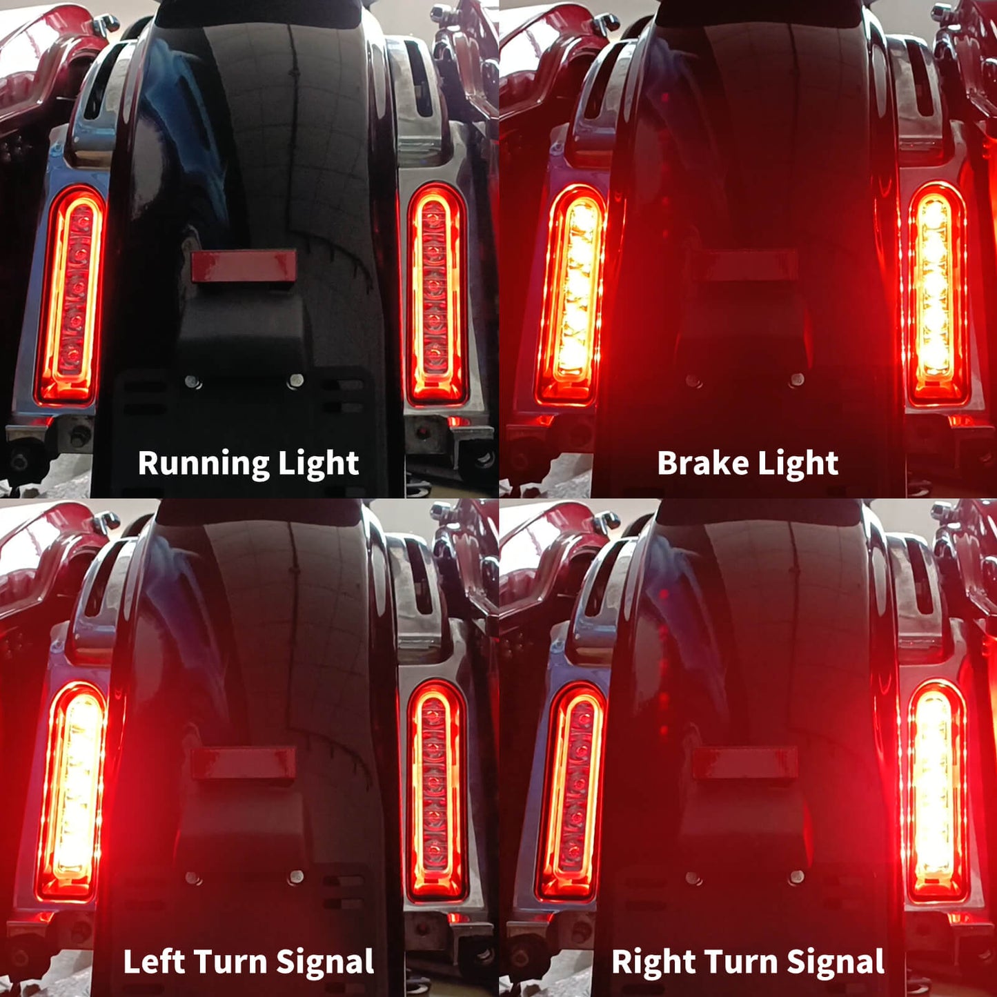 LED Filler Panel Tail Lights for Harley Touring Models 2014-2024 | HCmotorku